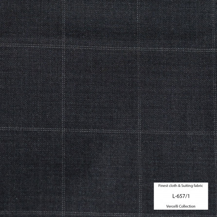 L657/1 Vercelli VII - 95% Wool - Xám đen Caro